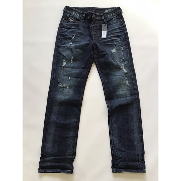 $228 Diesel Women’s Reen Regular Straight Jeans 0844T Distressed Size W-27 - Picture 3 of 11